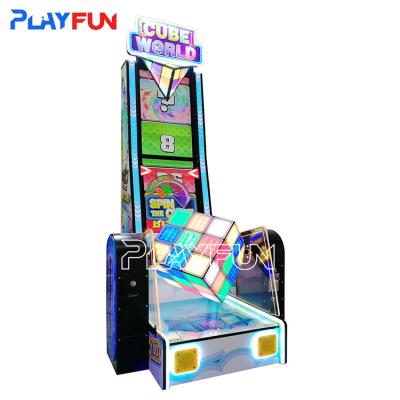 China Nieuwe stijl munten bediende games loterij tickets machine indoor games cube wereld kids ticket aflossing game machine Te koop