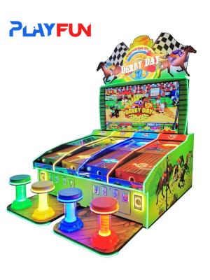 China Playfun coin Operated Derby Day Horse Racing Carnival Game 4 Player Pinball Shooting Arcade Game for sale