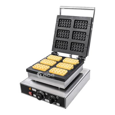 China Hotels Fast Food 220V Square Waffle Machine Professional Belgian Waffle Maker Commercial Use for sale