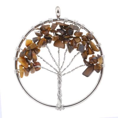 China Natural Stone 7 Chakra Crystal Gemstone Healing Tree Curved Europe and America fashion gift for life pendant for sale