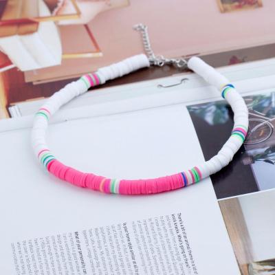 China Europe and America beach rainbow stretch women jewelry colorful handmade soft scarf woven necklace for sale