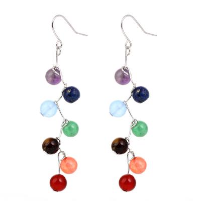 China Multicolor FASHIONABLE Bohemian Pearl Earrings For Women 2021 Handmade Natural Stone Jewelry Long Statement Earrings for sale