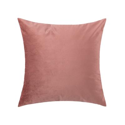 China Anti-pilling Custom Solid Color Velvet Square Pillowcase Velvet Sofa Cushion Cover for sale