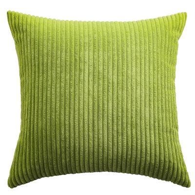 China Custom Sofa Velvet Pillowcase Stripe Corduroy Solid Color Anti-pilling Decorative Cushion Cover for sale