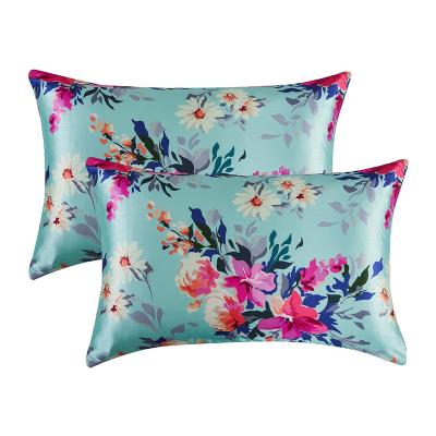 China Sustainable Silk Pillow Case For Hair And Skin Custom Print Soft Breathable Soft Sided Silk Pillow Cover for sale