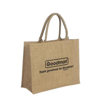 China Custom Waterproof Burlap Tote Jute Bag Show Logo Luxury Eco Friendly Embroidered Canvas for sale