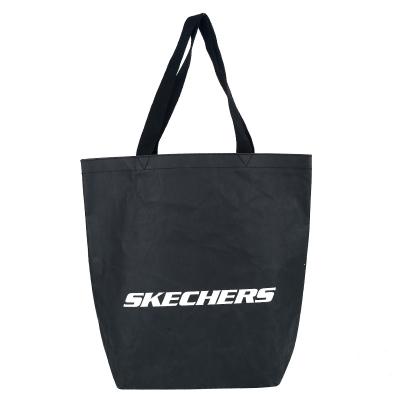 China New Style Dupont Paper Show Style Tote Bags Eco Friendly Custom Universal Black Tote Bag for sale