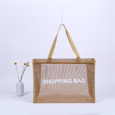 China Nylon Bag Logo Bags Shopping Mesh Exposure Collapsible Transparent Shopping Low Price High Quality Exposure for sale