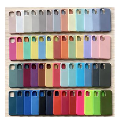 China Full Cover Eco-friendly Liquid Silicone Soft Phone Case For iPhone 11 12 6 6s 7 8 Plus Pro Max Se for sale