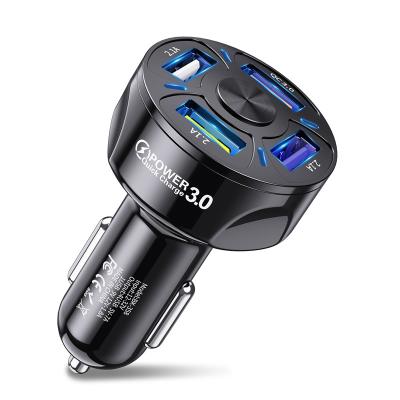 China QC3.0 4-Ports USB Car Charging Mobile Phone 7A Fast Fast Charging Adapter In Car USB Car Charging for sale