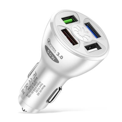 China QC3.0 Car USB Charger 50W Charging QC 3.0 Quick 4USB Car Charger for sale