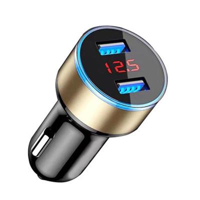 China Dual USB Car Ports Dual USB Port LED Display Cigarette Lighter Phone Adapter USB Phone Charger Car Charger 5V 3.1A Fast Charger Charging for sale