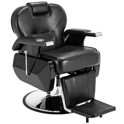 China Silla Reclining Hydraulic Pump Men's Traditional Salon Equipment Black Beauty Barber Chairs for sale