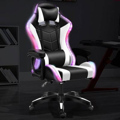 China (Size)Adjustable Logo PC Chair Custom Adult RGB Lights Gaming Chair With Speakers for sale