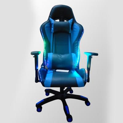 China (Size)Adjustable Ergonomic Lighting Gaming Chair PU LED Racing Leather Gaming Chair for sale