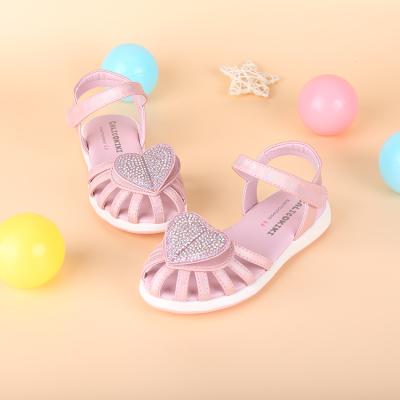 China New Style Girls Sandals Anti-skid Toe Knit Sequin Sandals Open For Kids for sale