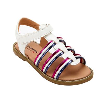 China Girls Summer Flat Sandals Buckle Ankle T Strap Sandals for sale