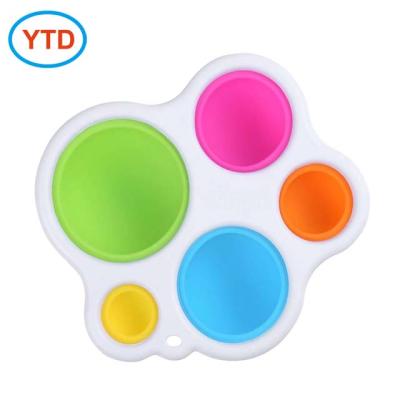 China Other Key New Pop Toy 2021 Bubble Sensory Silicone Wiggles Chain Toys With 5 Bubbles Factory for sale