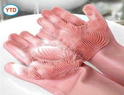 China Double Sided Use Pampers Grooming Floor Silicone Cleaning Brush Scrubber Dishwashing Sponge Mitt for sale