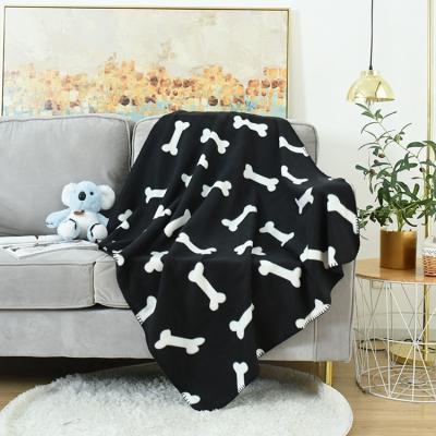 China Pet Accessories Sublimation Travel Fleece Durable Reversible Soft Skin-Friendly Throw Blanket for sale