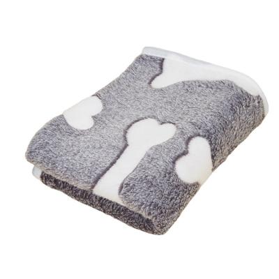 China Print 100%Polyester Flannel Fleece Ultra Soft Home Sustainable Pet Puppy Waterproof Bone Blanket for sale