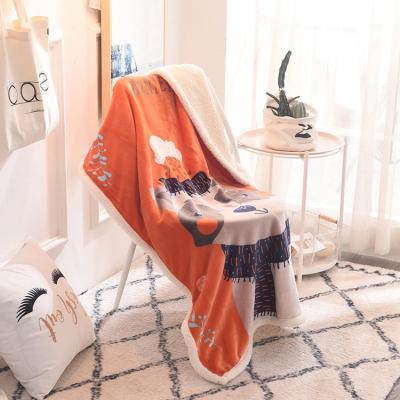 China Anti-Static Flannel Sherpa Double Sided Cute Super Soft Warm Animal Print Baby Blanket For Newborns And Kids for sale