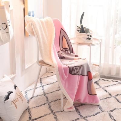 China Factory Direct Wholesale Cartoon Printing Animal Skin-friendly Knitted Anti Dust Mite Baby Children Blanket for sale