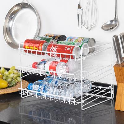 China Sustainable 3 Link Sponge Rack Kitchen Shelf Canned Food Display Rack Table And Chopsticks Rack for sale