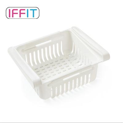 China Drawer Type Plastic Retractable Storage Bins Sustainable Refrigerator Shelf Rack Storage Box for sale