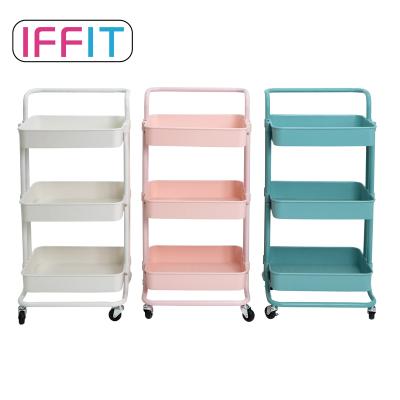 China Simple Fashion Storage Cart Home and Kitchen Storage Shelves Mobile Multi-Layer Rolling Cart with Wheels Kitchen Rack for sale