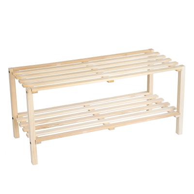 China Traditional Promotional High Quality 2 Layers Wooden Shoe Rack Racks Wooden Shoe Racks for sale