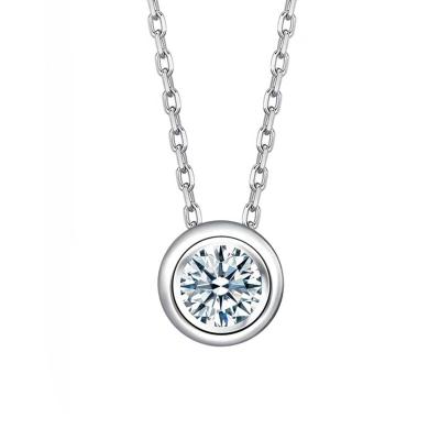 China TRENDY NC03 Elegant s 925 sterling silver diamond Necklace inlaid diamond Pend Necklace for sale