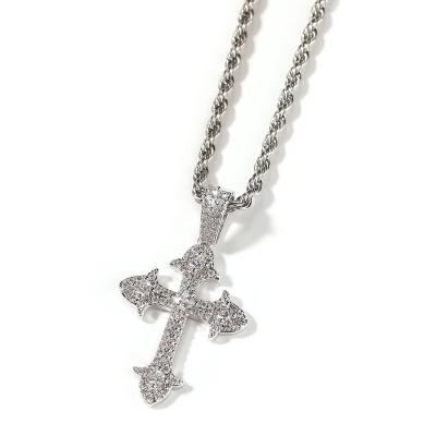 China CLASSIC Fashion Crystal Jewelry Stainless Steel Cross Pendant Necklace For men for sale