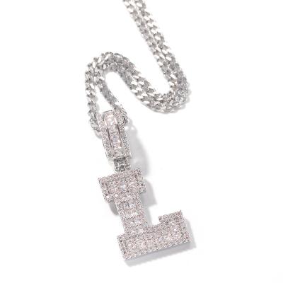 China CLASSIC A to Z Initial Iced Crystal Name Pendant Chain Letter Necklace for sale