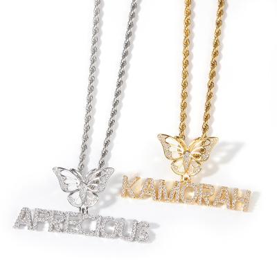 China CLASSIC Wholesale Butterfly Gold Plated Personalized Letters Name Jewelry Necklace for sale