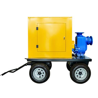 China Automotive industry 300 m3/h flood control and drainage sewage self priming pump high pressure water diesel trailer pump for sale