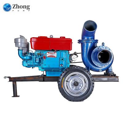 China Automotive industry 4 inch 400m3/h 8 inch 6 inch flow centrifugal mobile diesel water river agriculture dewatering pump for sale