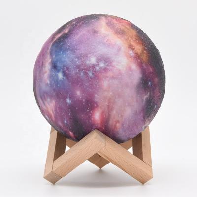 China Modern 3D Printing Moon Lamp Star Night Light 16 Color Changing Touch And Galaxy Moon Light Remote Control Lamp For Kids for sale