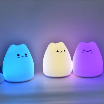 China Modern Colorful Battery Silicone Soft LED Night Light 7 Kids Light Up Colorful LED Night Light for sale