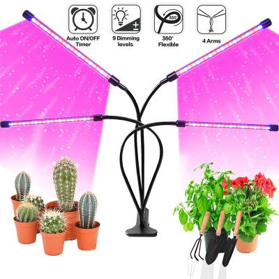 China GEES STAR 2021 Industrial Newcomers LED 36W 4 Head Indoor Flexible Clip Grow Lights Plant Light for sale