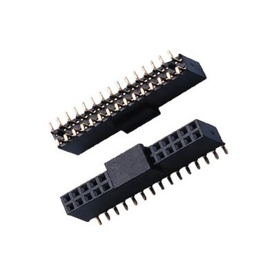 China PCB Circuit Connect 2.54mm Female Header Double Rows SMT 2.54 Pitch Pin Header 2x20 Female Pin for sale