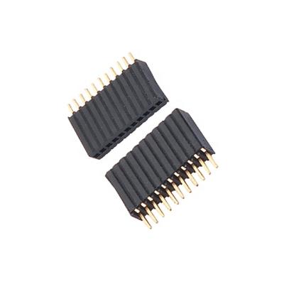 China Phosphor Bronze Or H5.7 Header Double Rows SMT U Brass Female Type 1.27x2.54mm for sale