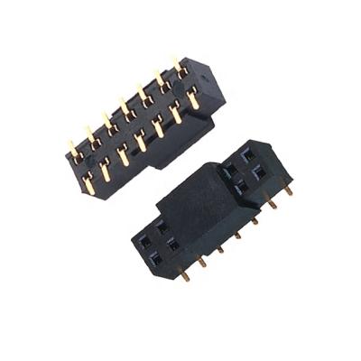 China PCB circuit board double row 2.54 vertical right angle smd female header female connector electronic board to board connector smd for sale