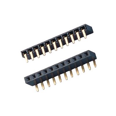 China PCB Circuit Plug In 4 Pitch 2 54mm Single Row Female Pin Socket Pin Header 2.54mm Right Angle Connector Header Female PCB Connector for sale