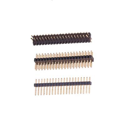 China PCB Circuit Connect High Quality 1mm Pitch 180 Degree Solder Double Pin Row Header Single Row Gold Plated Male Header Connector Straight for sale