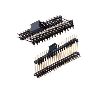 China Phosphor Bronze Or Brass 2.54mm Pin Header H2.0 Dual Row Plastic SMT Connector Double Layer for sale