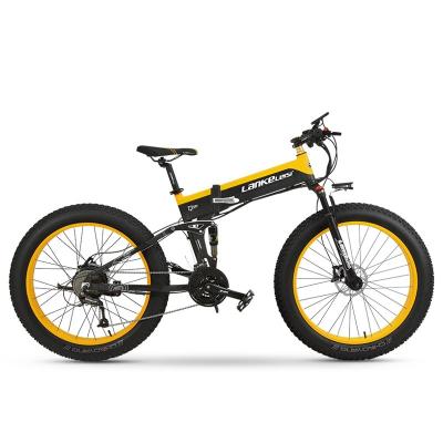 China Standard Wholesale Alloy Foldable Frame Suspension Electric Bike 48v 12.8ah Lithium Battery Full 26