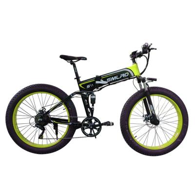 China Hot Selling 7 Speed ​​Folding Aluminum Alloy Standard Foldable Frame Smlro Bike 500w Rear Hub Motor 10ah Lithium Battery Electric Snow Ebike for sale