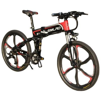 China Smlro 7 Speed ​​48v 1000w Standard Brushless Motor 10ah Lithium Battery Ebike 26 Inch Blade Wheel Snow Folding Electric Bike for sale