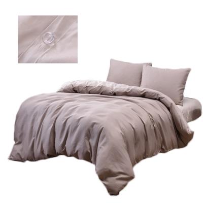 China Plain 200TC Brand Logo Print 100% Cotton Waffle Weave Satin Duvet Cover Set for sale